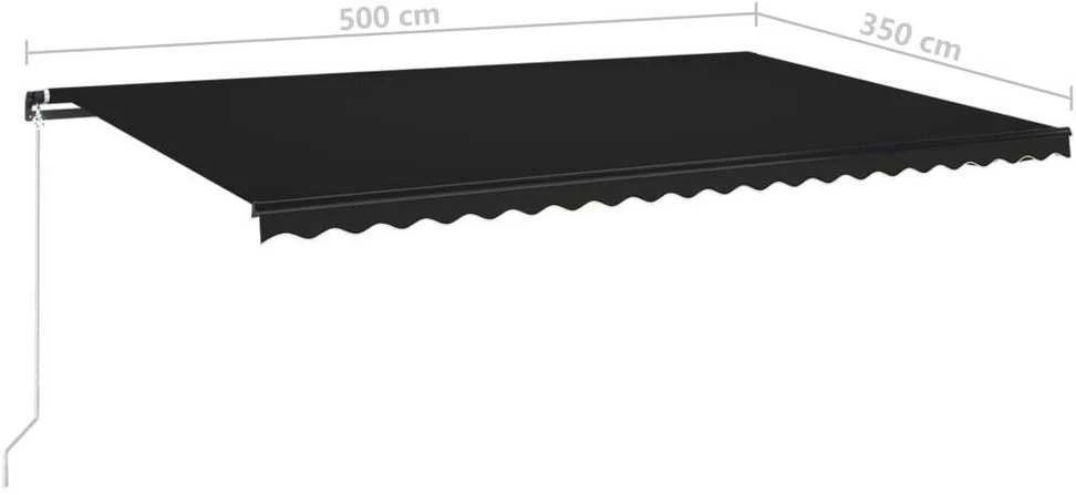 Rankiniu būdu ištraukiama markizė, antracito spalvos, 500x350cm