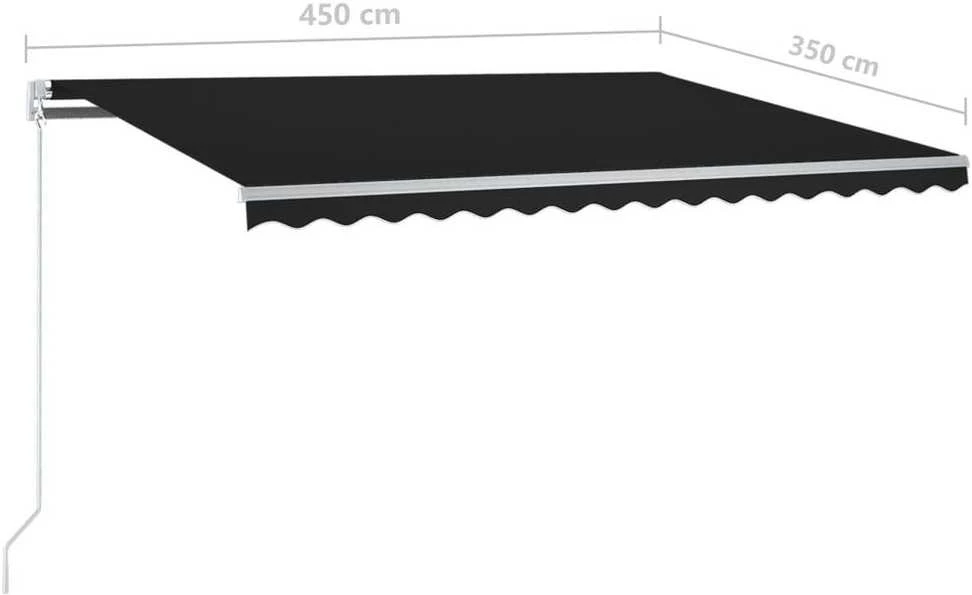 Rankiniu būdu ištraukiama markizė, antracito spalvos, 450x350cm