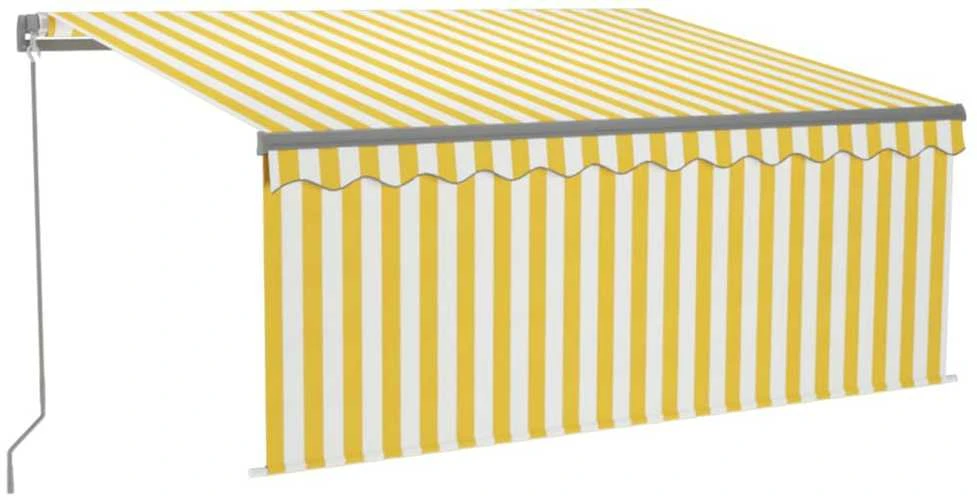 Rankiniu būdu ištraukiama markizė, geltona ir balta, 3x2,5m