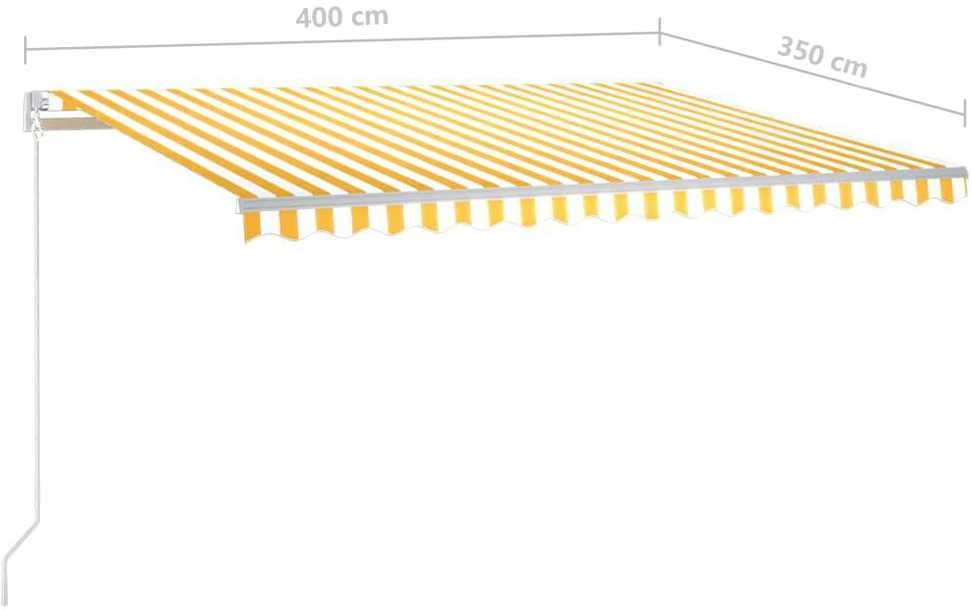 Rankiniu būdu ištraukiama markizė, geltona ir balta, 400x350cm