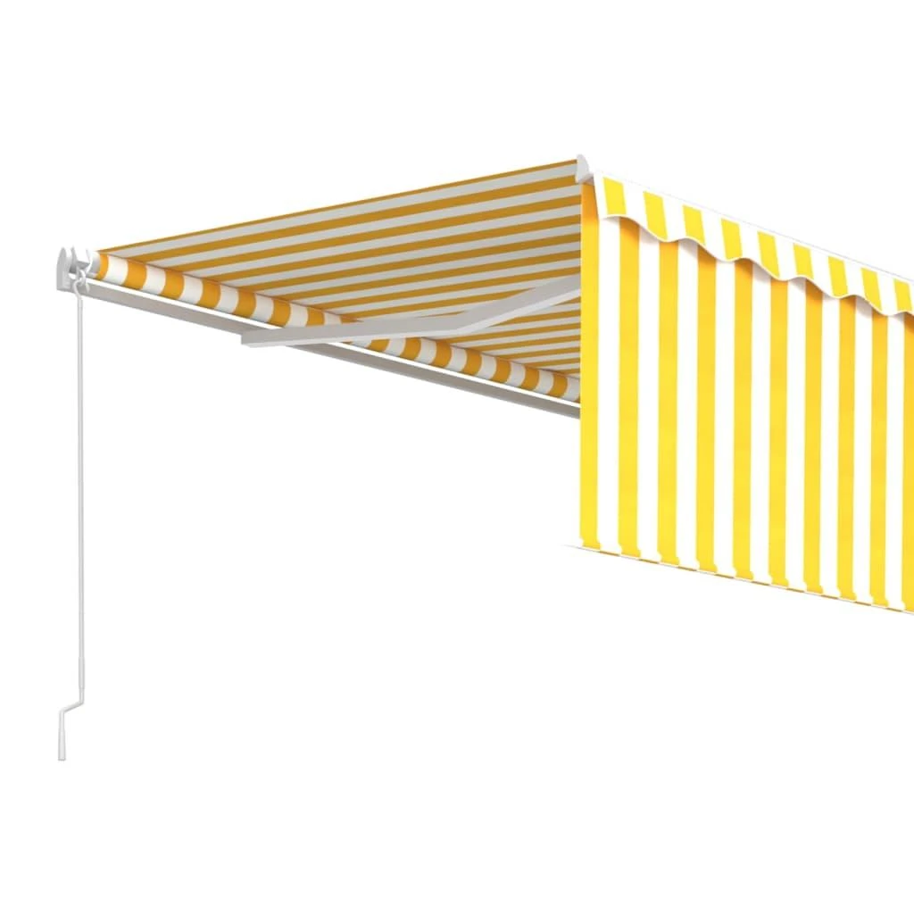 Rankiniu būdu ištraukiama markizė, geltona ir balta, 4x3m