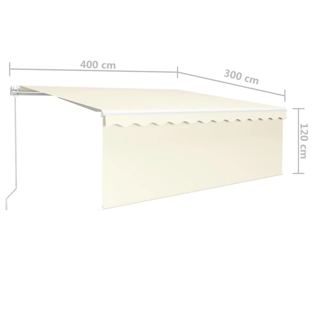 Rankiniu būdu ištraukiama markizė, kreminė, 4x3m