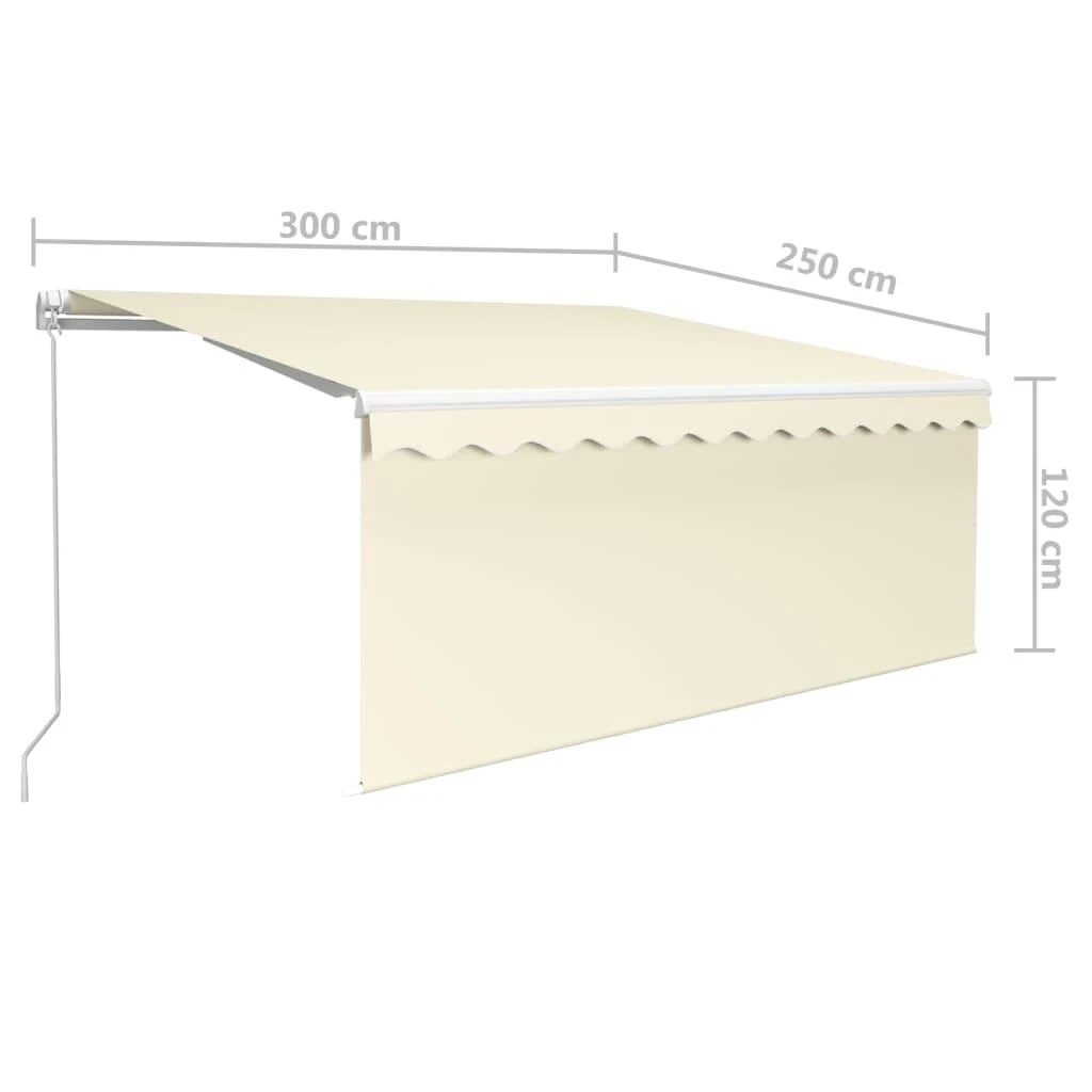 Rankiniu būdu ištraukiama markizė, kreminė ir balta, 3x2,5m