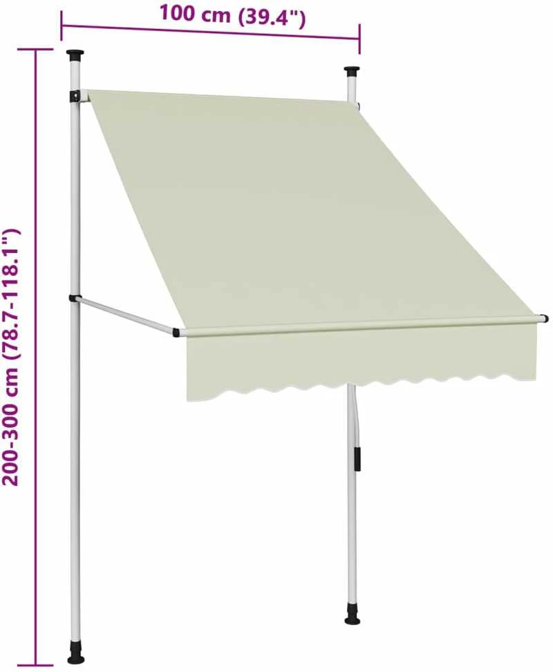 Rankiniu būdu ištraukiama markizė, kreminės spalvos, 100cm