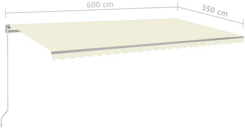 Rankiniu būdu ištraukiama markizė, kreminės spalvos, 600x350cm