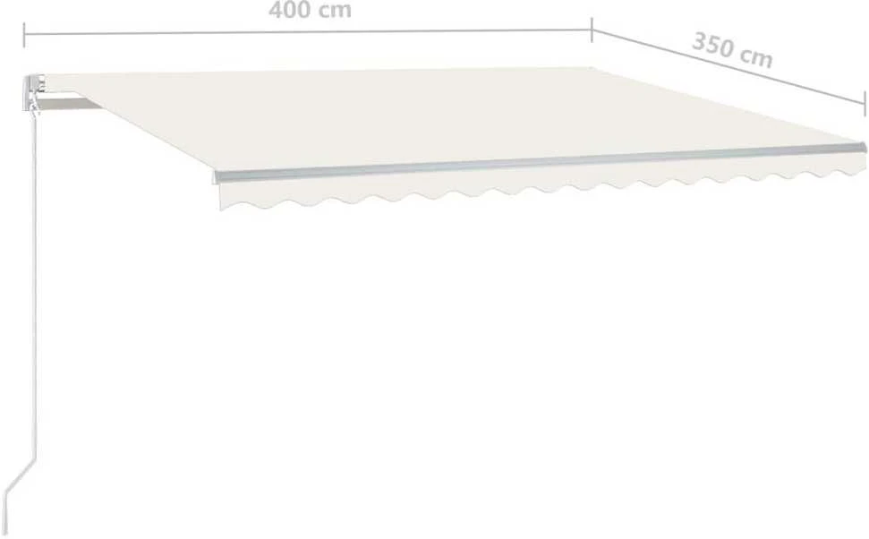 Rankiniu būdu ištraukiama markizė, kreminės spalvos, 400x350cm