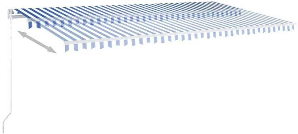 Rankiniu būdu ištraukiama markizė, mėlyna/balta, 600x350cm