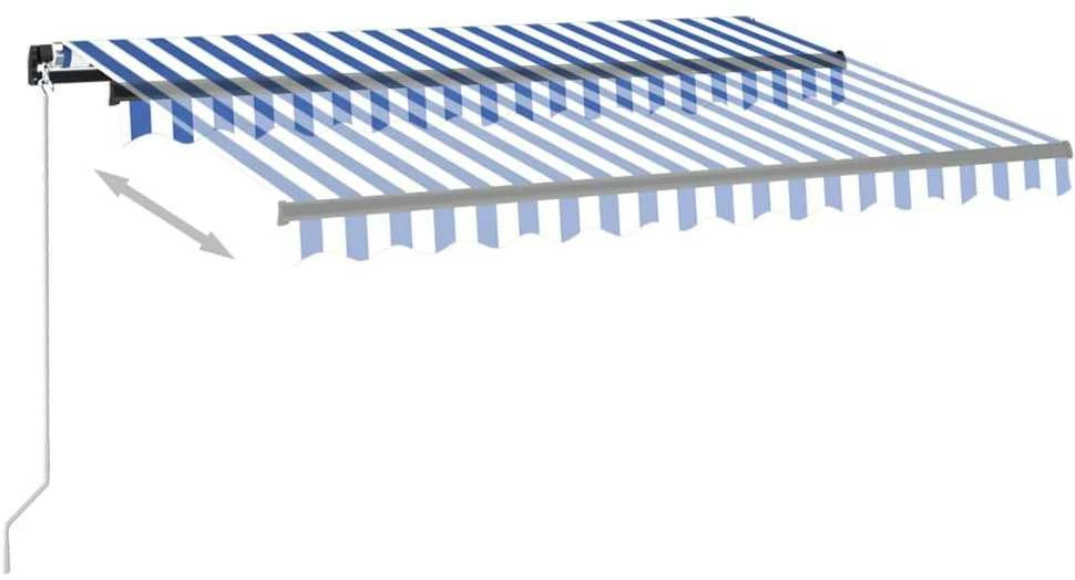 Rankiniu būdu ištraukiama markizė, mėlyna ir balta, 350x250cm
