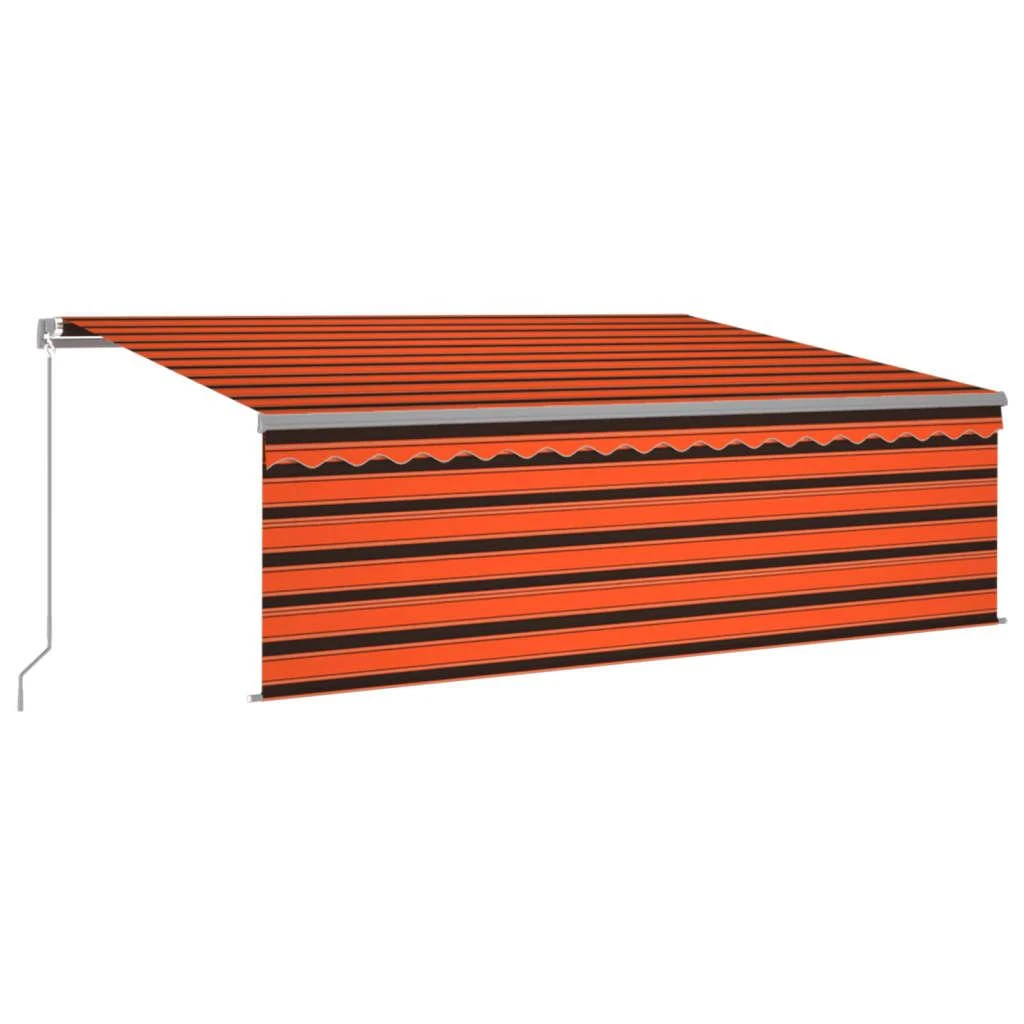Rankiniu būdu ištraukiama markizė, oranžinė ir ruda, 4x3m