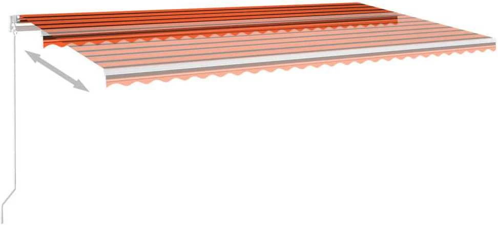 Rankiniu būdu ištraukiama markizė, oranžinė ir ruda, 600x300cm