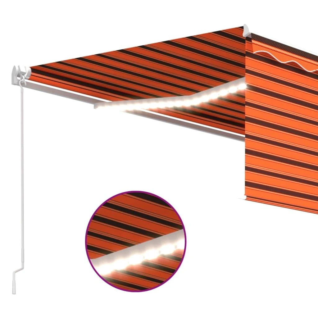 Rankiniu būdu ištraukiama markizė, oranžinė ir ruda, 4x3m