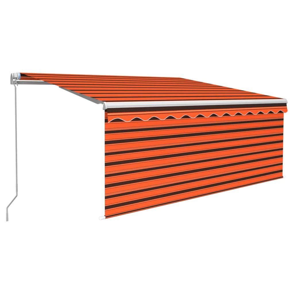 Rankiniu būdu ištraukiama markizė, oranžinė ir ruda, 3x2,5m