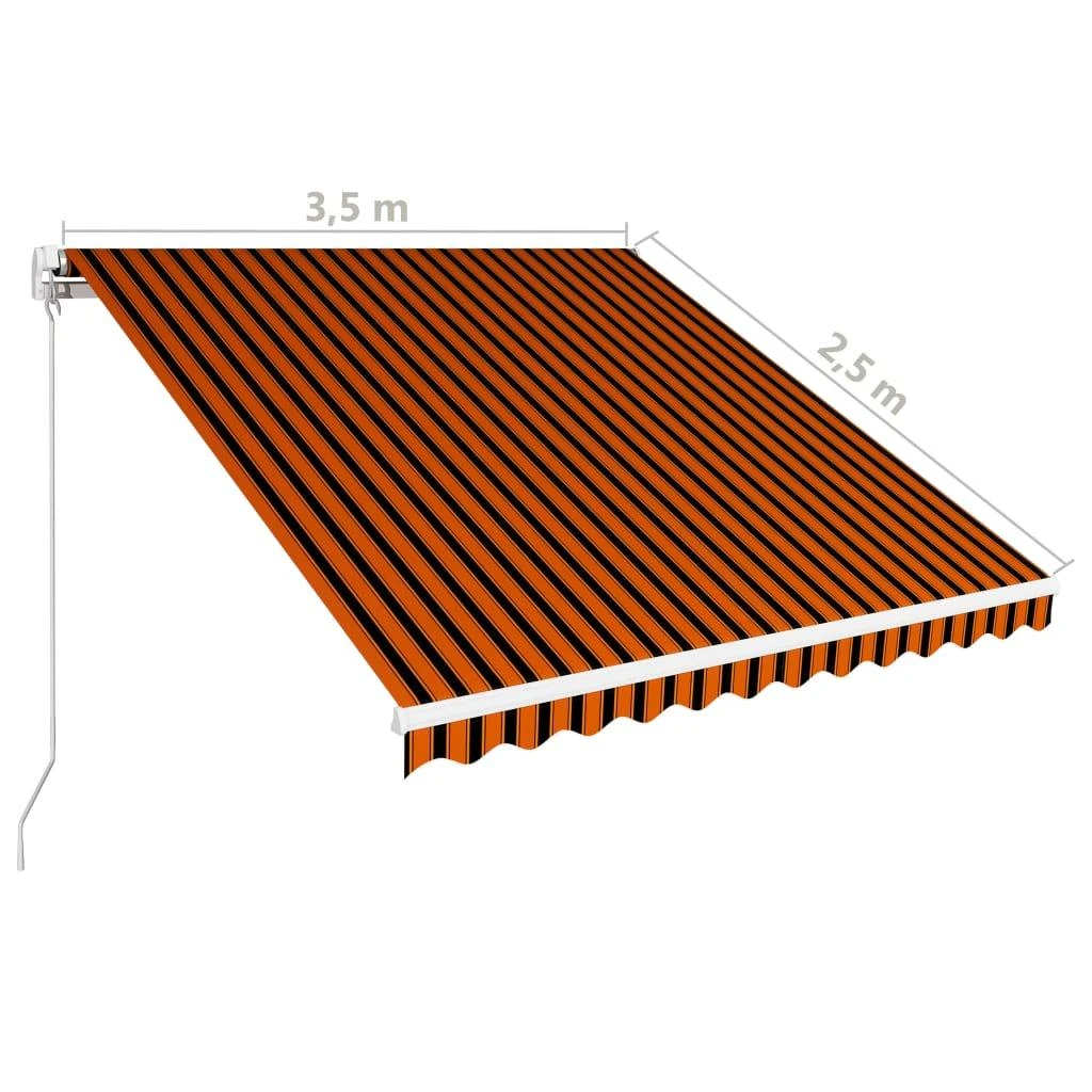 Rankiniu būdu ištraukiama markizė, oranžinė ir ruda, 350x250cm