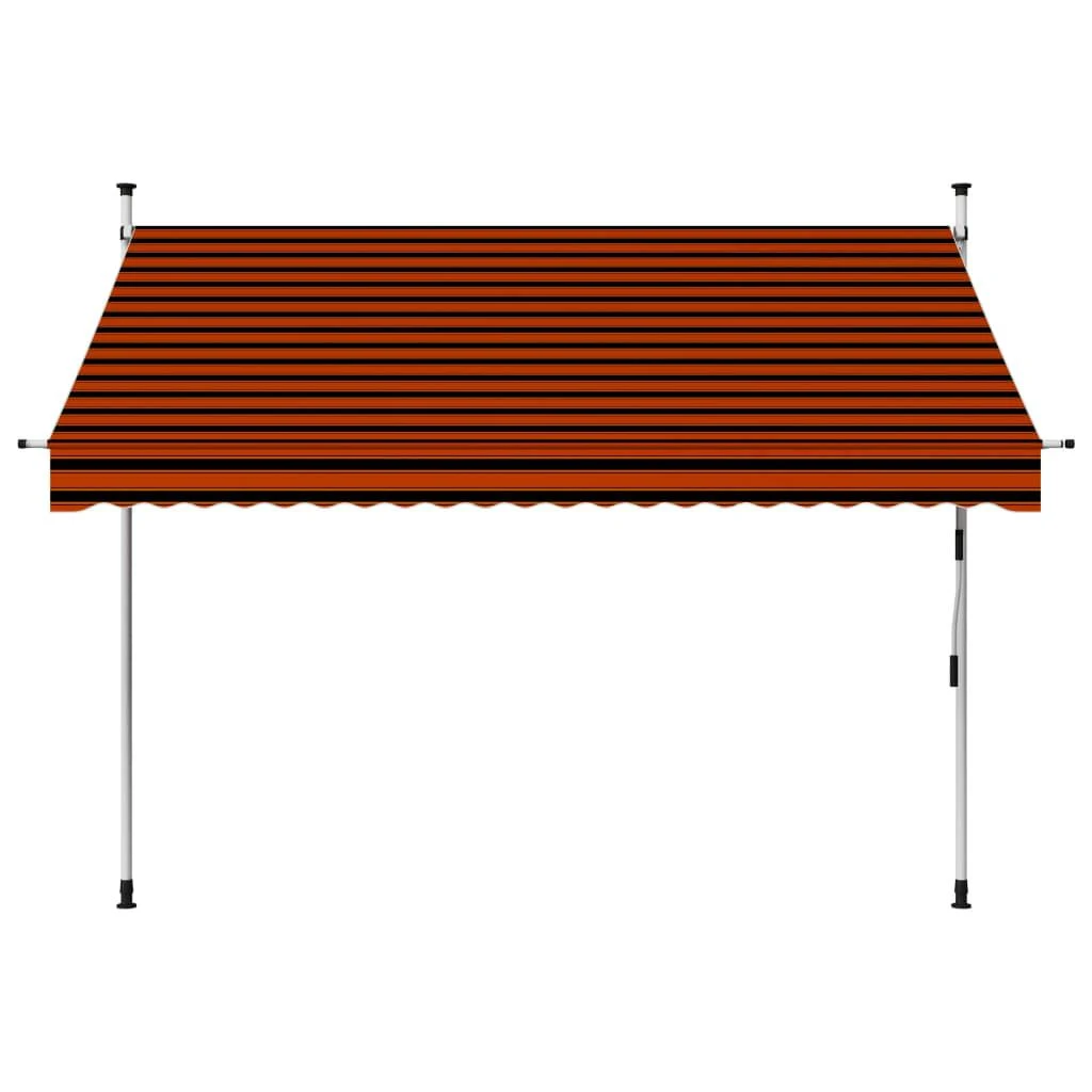 Rankiniu būdu ištraukiama markizė, oranžinė ir ruda, 250cm