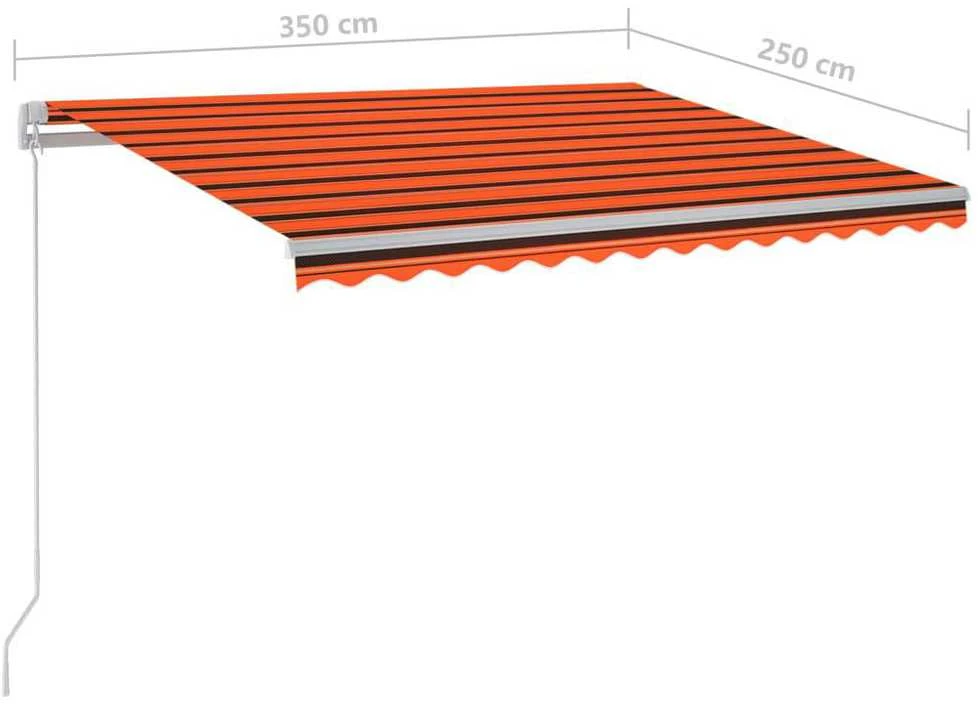 Rankiniu būdu ištraukiama markizė, oranžinė ir ruda, 350x250cm