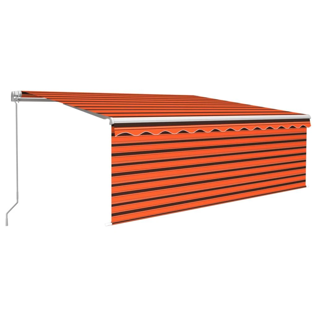 Rankiniu būdu ištraukiama markizė, oranžinė ir ruda, 4x3m
