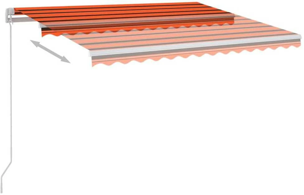 Rankiniu būdu ištraukiama markizė, oranžinė ir ruda, 350x250cm
