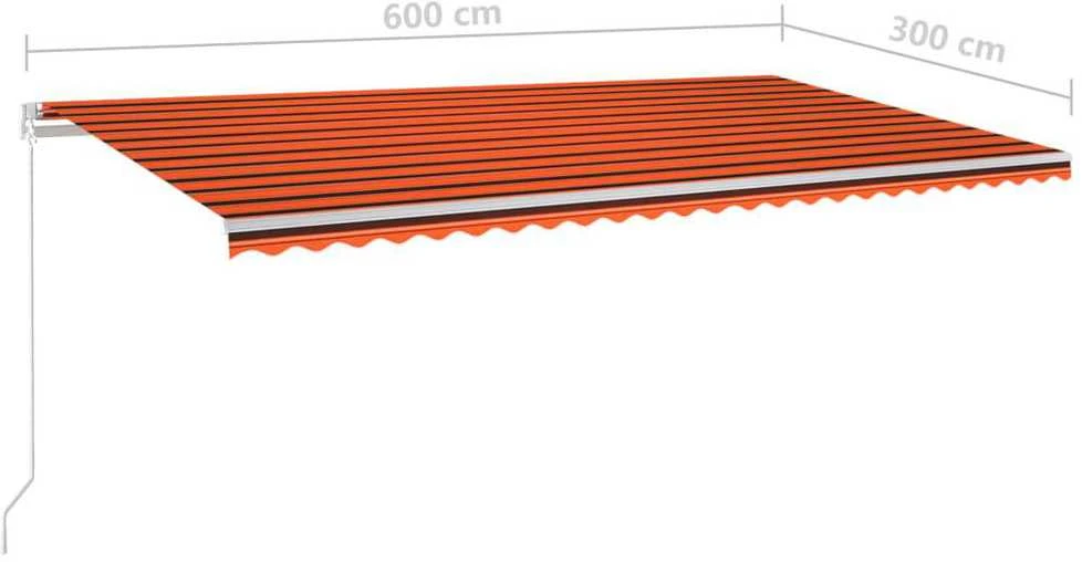Rankiniu būdu ištraukiama markizė, oranžinė ir ruda, 600x300cm