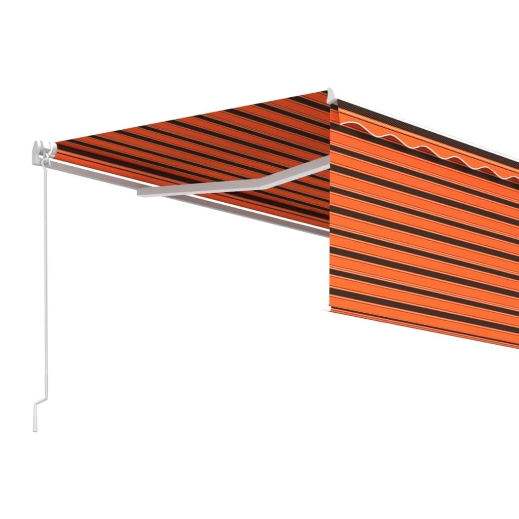 Rankiniu būdu ištraukiama markizė, oranžinė ir ruda, 4x3m