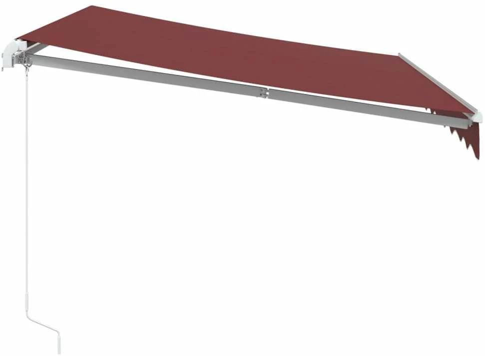 Rankiniu būdu ištraukiama markizė su LED, bordo, 300x250cm