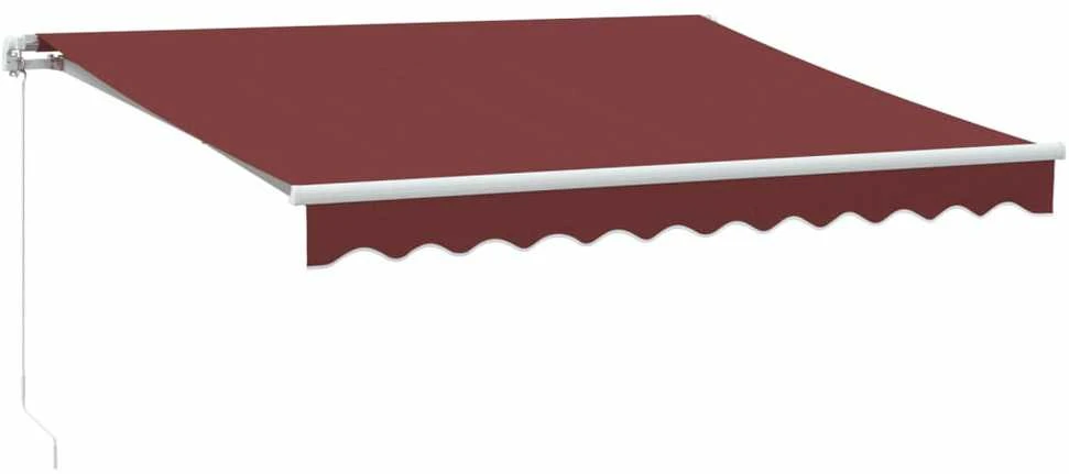 Rankiniu būdu ištraukiama markizė su LED, bordo, 300x250cm