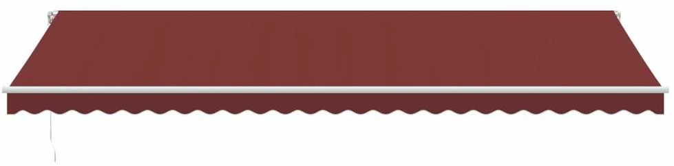 Rankiniu būdu ištraukiama markizė su LED, bordo, 600x350cm
