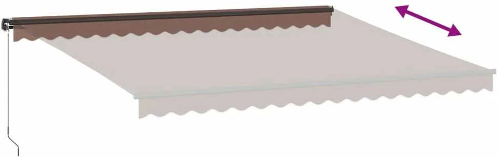 Rankiniu būdu ištraukiama markizė su LED, ruda, 450x350cm