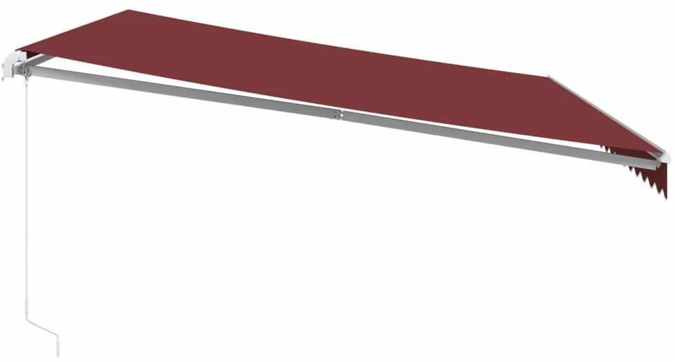Rankiniu būdu ištraukiama markizė su LED, bordo, 500x300cm