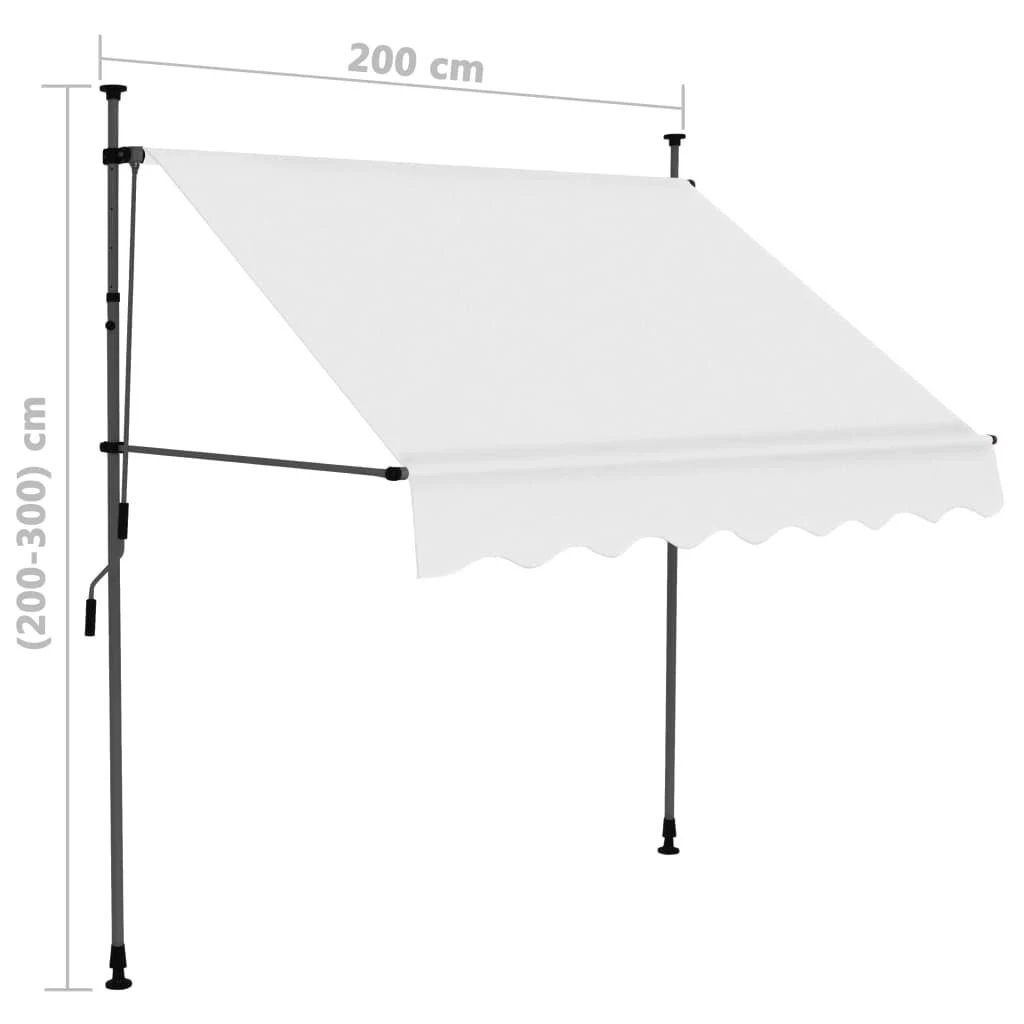 Rankiniu būdu ištraukiama markizė su LED, kreminė, 200cm