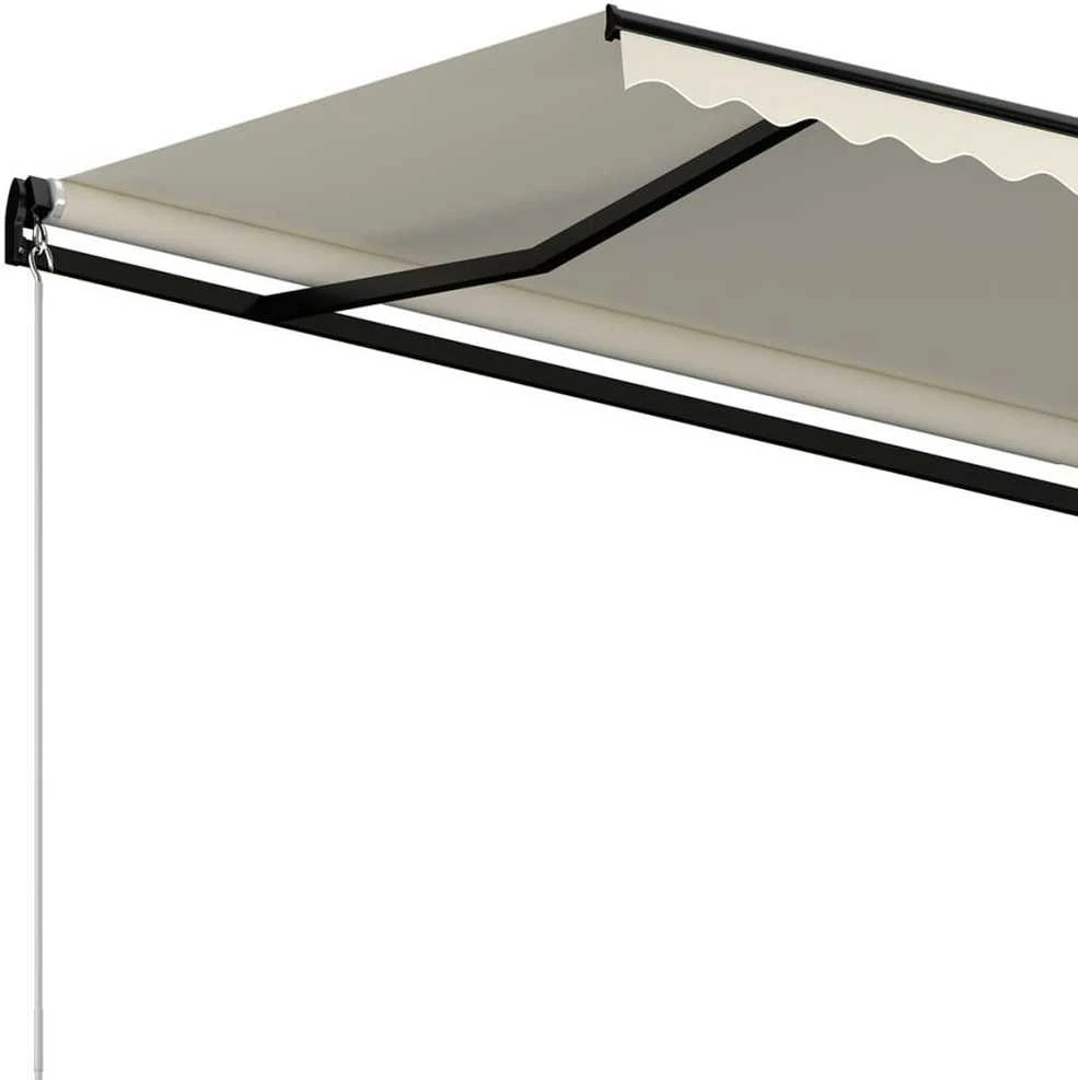 Rankiniu būdu ištraukiama markizė su LED, kreminė, 350x250cm