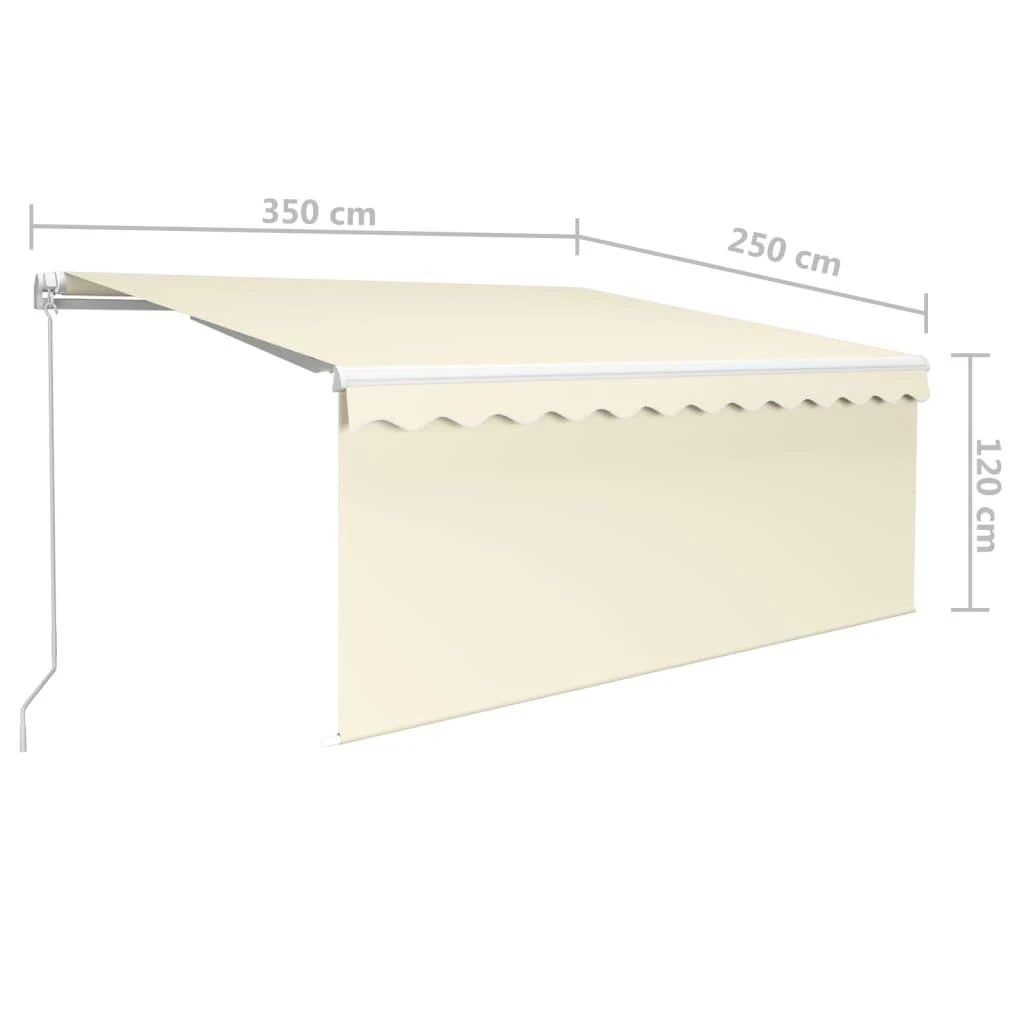 Rankiniu būdu ištraukiama markizė su uždanga, kreminė, 3,5x2,5m