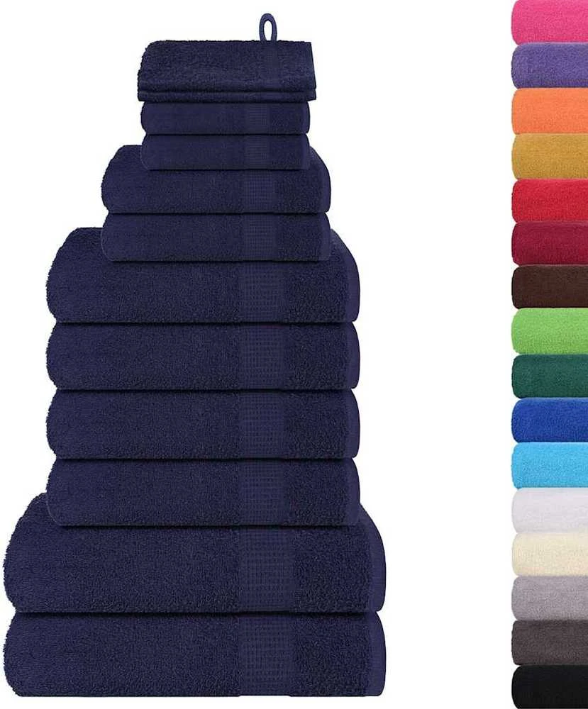 Rankšluostis Rankšluosčių rinkinys, 12vnt., mėlyni, 100% medvilnė, 360g/m²