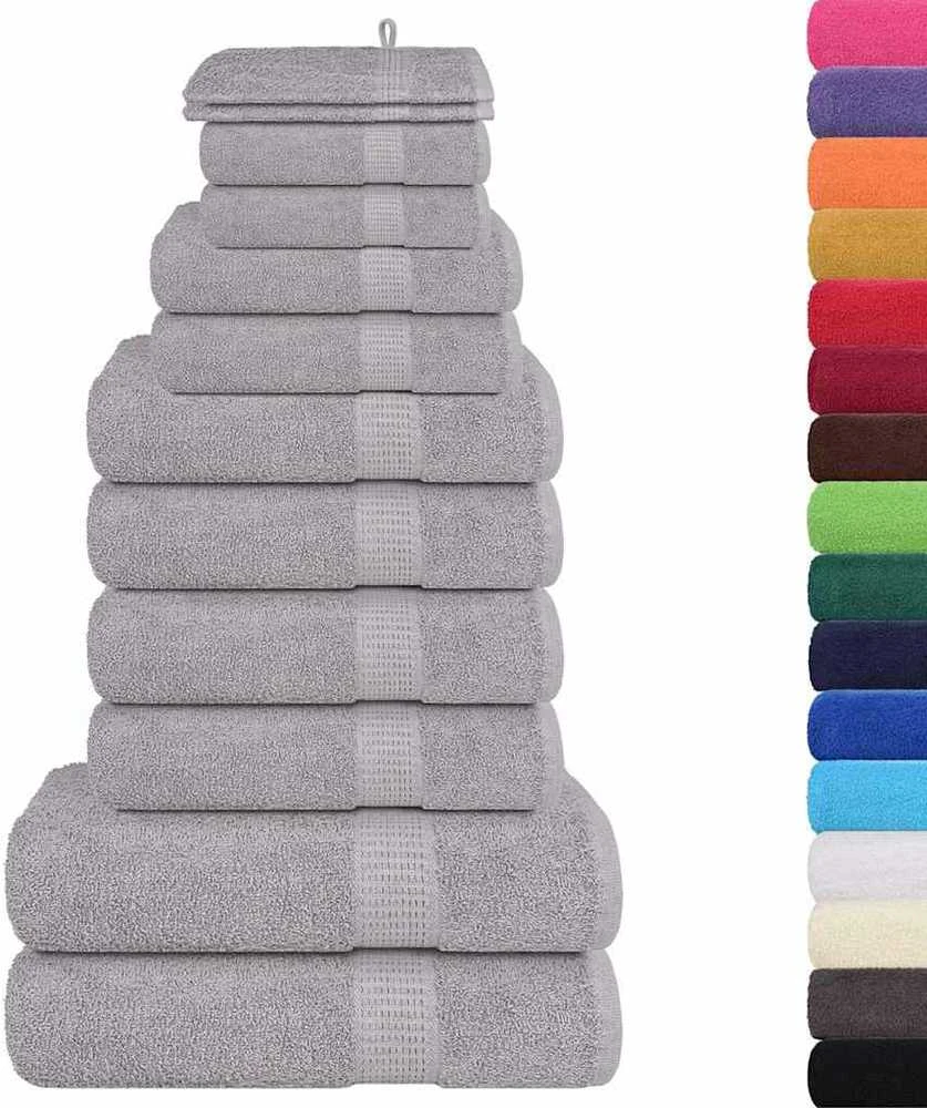 Rankšluostis Rankšluosčių rinkinys, 12vnt., pilki, 100% medvilnė, 360g/m²