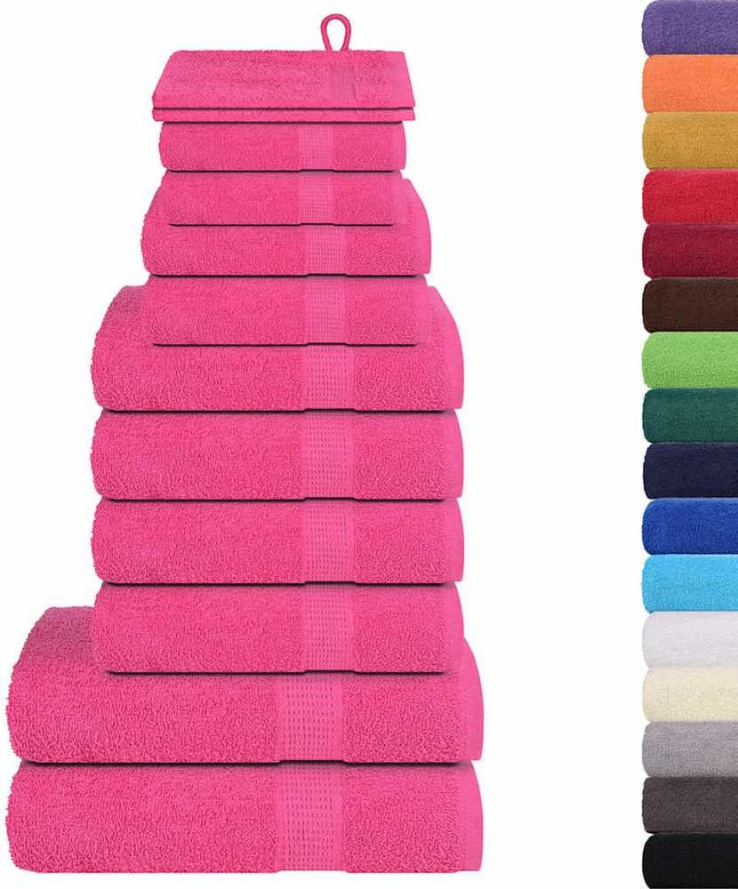 Rankšluostis Rankšluosčių rinkinys, 12vnt., rožiniai, 100% medvilnė, 360g/m²