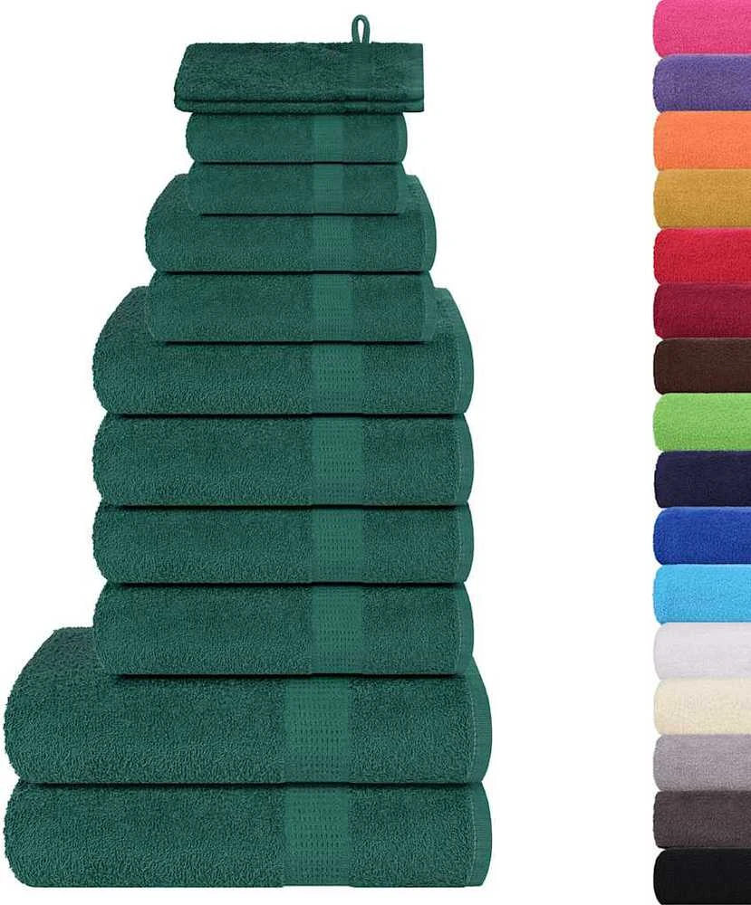 Rankšluostis Rankšluosčių rinkinys, 12vnt., žali, 100% medvilnė, 360g/m²
