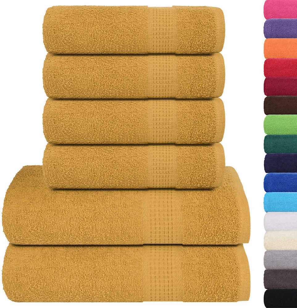 Rankšluostis Rankšluosčių rinkinys, 6vnt., auksiniai, 100% medvilnė, 360g/m²