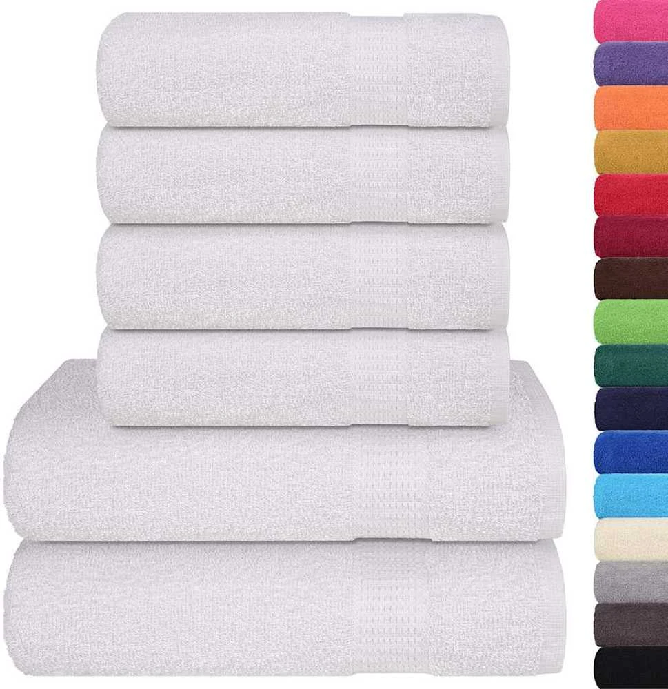 Rankšluostis Rankšluosčių rinkinys, 6vnt., balti, 100% medvilnė, 360g/m²
