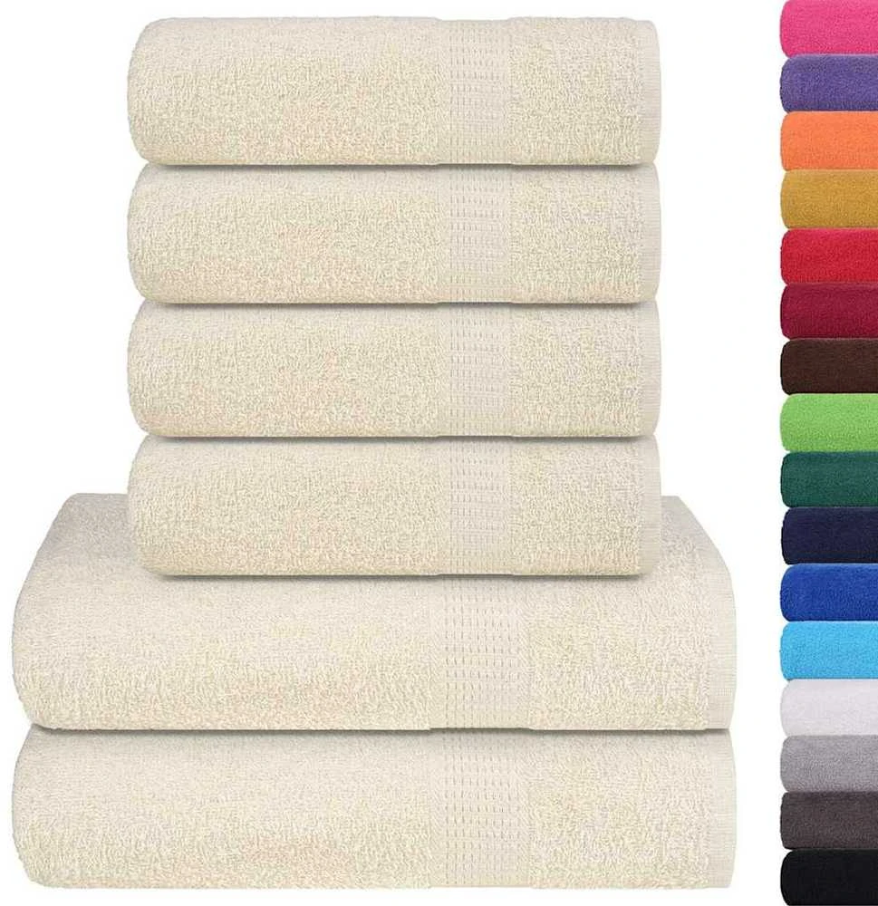 Rankšluostis Rankšluosčių rinkinys, 6vnt., kreminiai, 100% medvilnė, 360g/m²