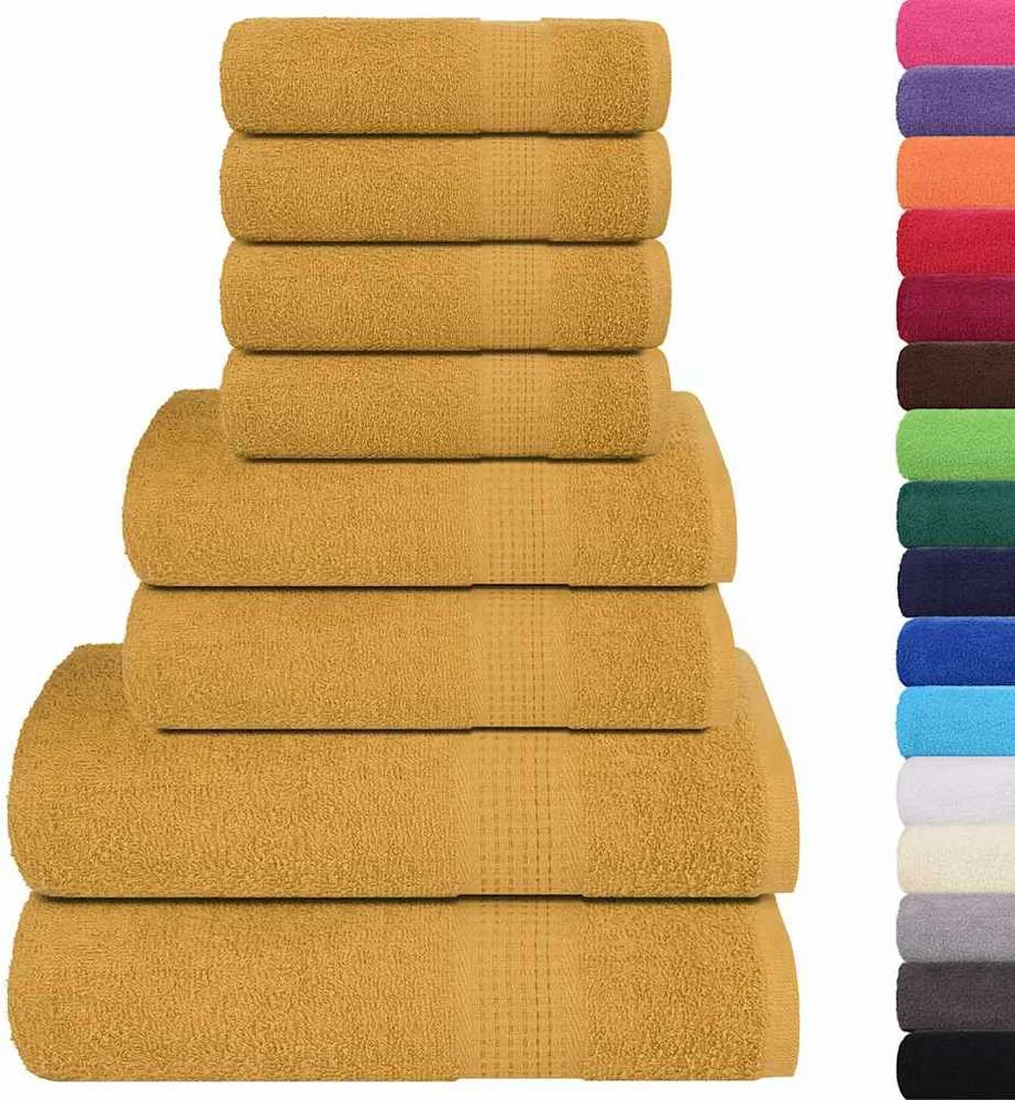 Rankšluostis Rankšluosčių rinkinys, 8vnt., auksiniai, 100% medvilnė, 360g/m²