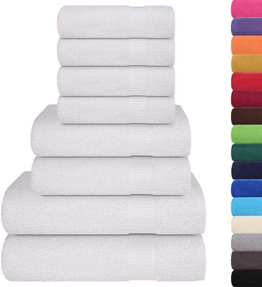 Rankšluostis Rankšluosčių rinkinys, 8vnt., balti, 100% medvilnė, 360g/m²