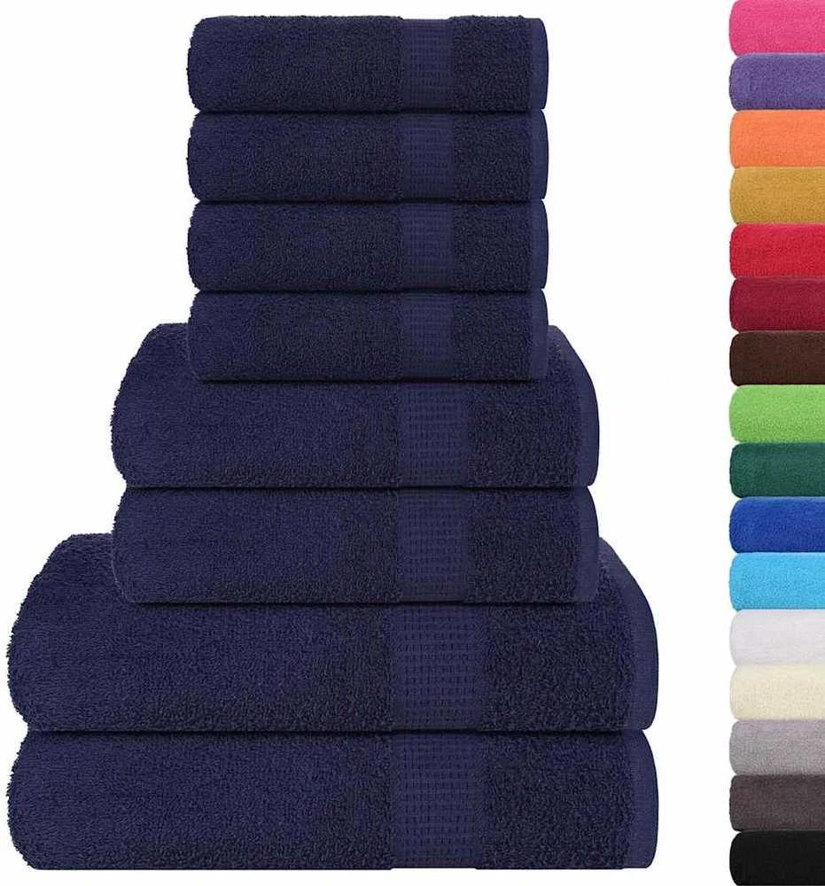 Rankšluostis Rankšluosčių rinkinys, 8vnt., mėlyni, 100% medvilnė, 360g/m²