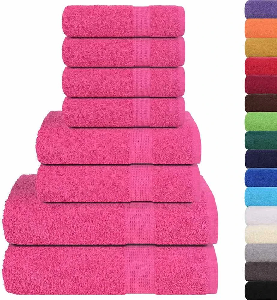 Rankšluostis Rankšluosčių rinkinys, 8vnt., rožiniai, 100% medvilnė, 360g/m²