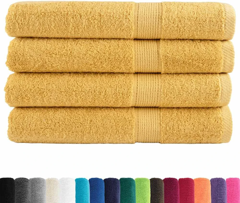 Rankšluostis Pirties rankšluosčiai SOLUND, 4vnt., auksiniai 80x200cm 600g/m²