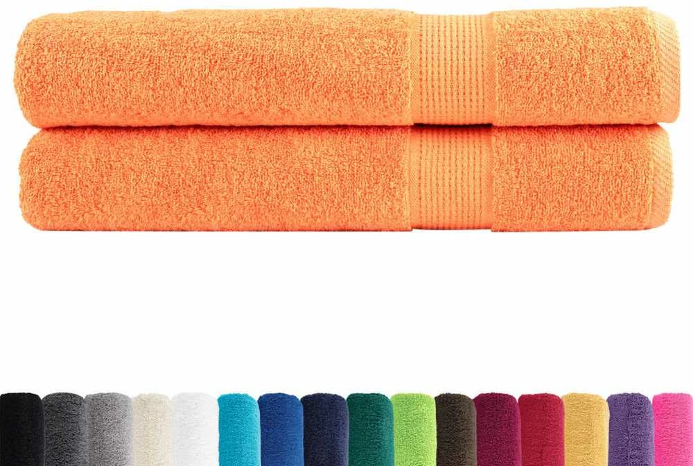 Rankšluostis Rankšluosčiai SOLUND, 2vnt., oranžiniai, 100x200cm, 600g/m²
