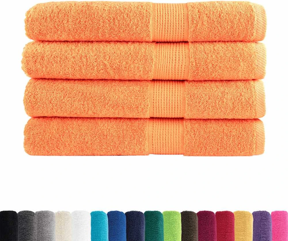 Rankšluostis Rankšluosčiai SOLUND, 4vnt., oranžiniai, 100x200cm, 600g/m²