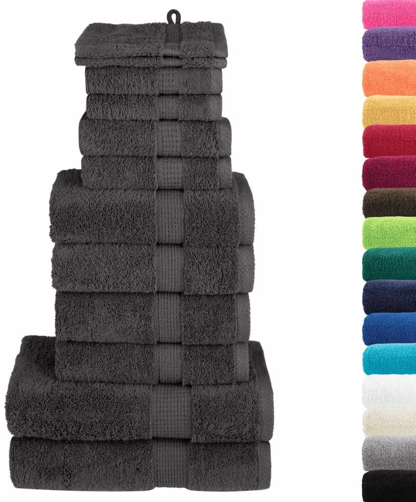 Rankšluostis Rankšluosčių rinkinys SOLUND, 12vnt., antracito, 600g/m²
