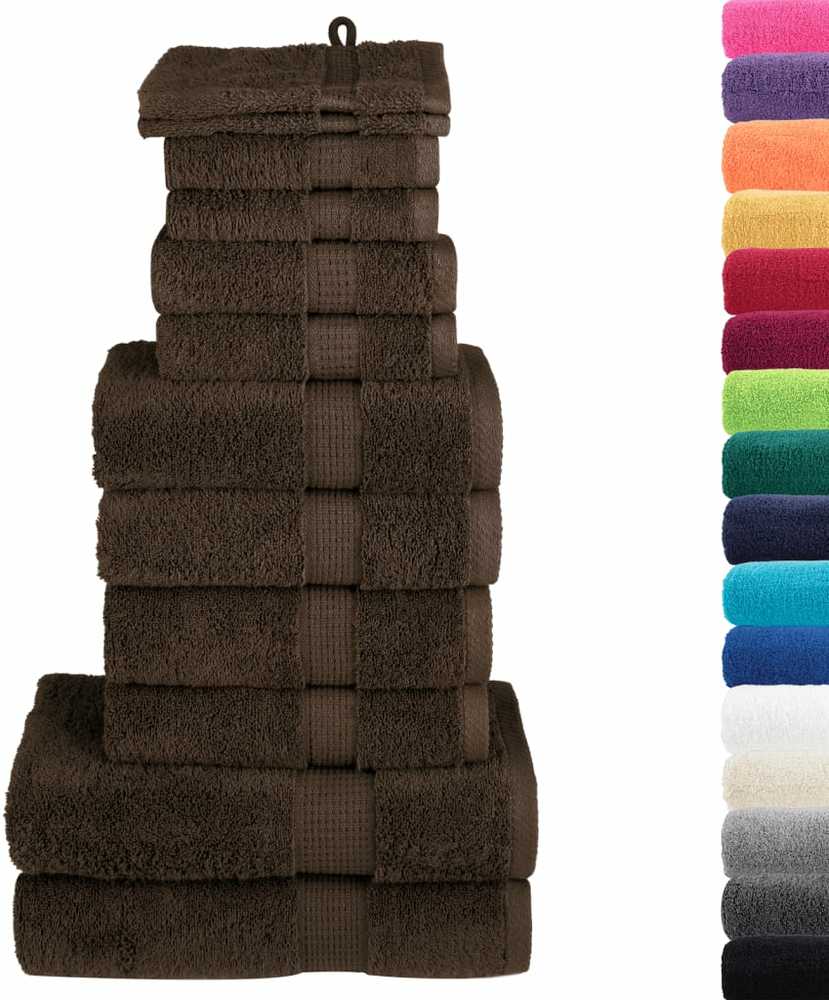 Rankšluostis Rankšluosčių rinkinys SOLUND, 12vnt., rudi, 600g/m²