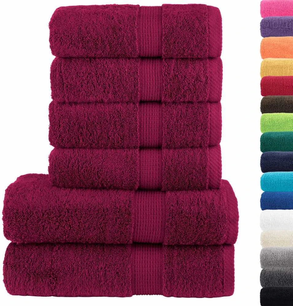 Rankšluostis Rankšluosčių rinkinys SOLUND, 6vnt., tamsiai raudoni, 600g/m²