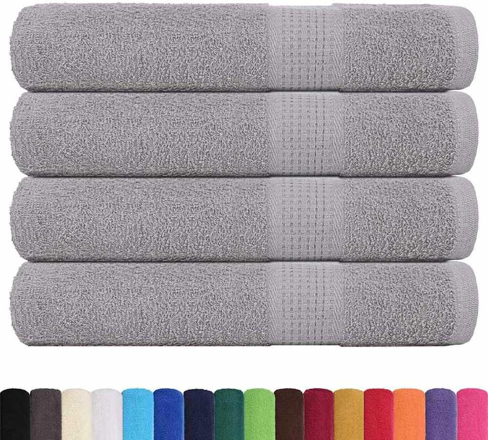 Rankšluostis Pirties rankšluosčiai, FROGN, 4 vnt., pilki, 80x200 cm, 360 g/m²