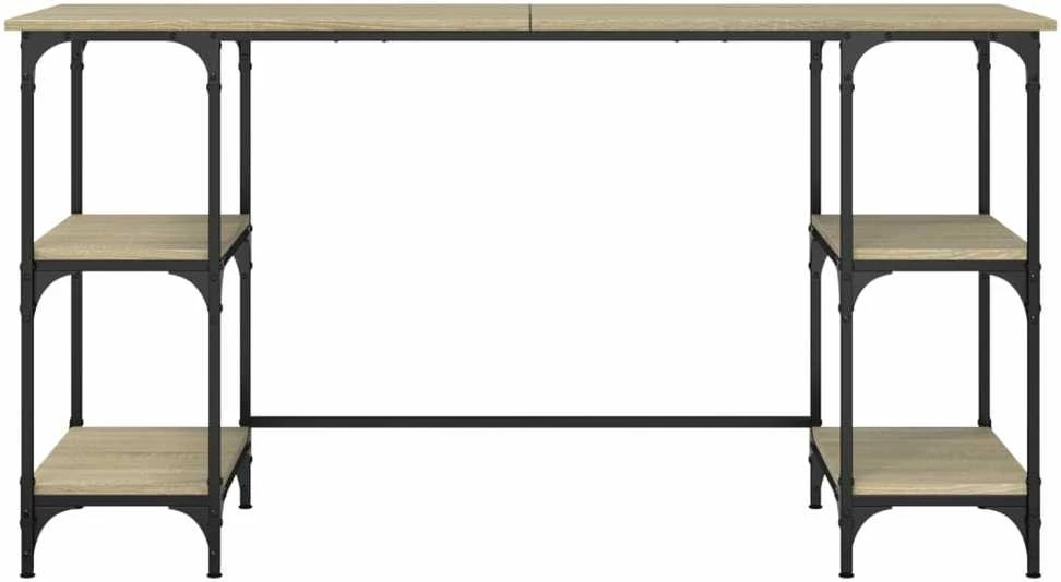 Rašomasis stalas, ąžuolo, 140x50x75cm, metalas/apdirbta mediena
